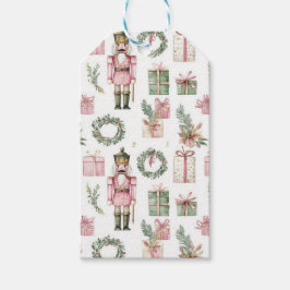 ETIQUETAS PARA REGALOS PINK & GREEN HOLIDAY NUTCRACKER FIGURES