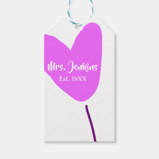 Etiquetas Para Regalos Pink heart balloon Mrs add name est. Add year love