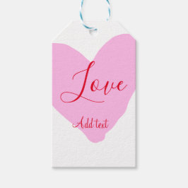 Etiquetas Para Regalos Pink heart love happy Valentine's day text red nam
