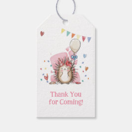 Etiquetas Para Regalos Pink Hedgehog Children's Birthday Gift Tag