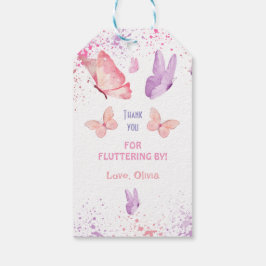Etiquetas Para Regalos Pink Purple Butterfly Birthday