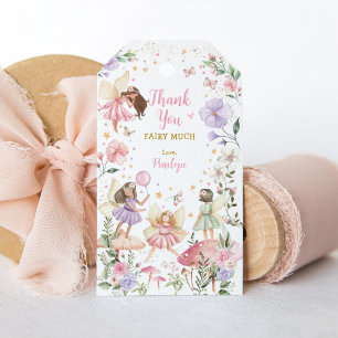 Etiquetas Para Regalos Pink Purple Fairy Floral Garden Favor de cumpleaño