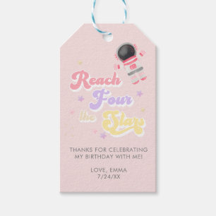 Etiquetas Para Regalos Pink Reach Four the stars Space Birthday Favor