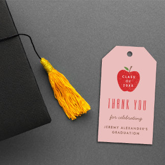 Etiquetas Para Regalos Pink Red Apple Graduation Party Favor Gift Tag