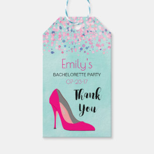 Etiquetas Para Regalos Pink Stiletto Heel Bachelorette Party Gracias