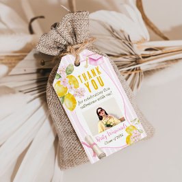 Etiquetas Para Regalos Pink Stripes Lemons and Flowers Graduation
