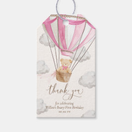 Etiquetas Para Regalos Pink Teddy Bear Gracias A Beary First Birday