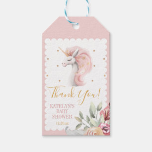 Etiquetas Para Regalos Pink Unicorn Gracias a Tags Cumpleaños Baby Shower