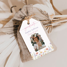 Etiquetas Para Regalos Pink Wildflower Bloom Graduation Party