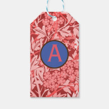 PINK WILLIAM MORRIS GIFT TAGS PERSONALIZADO INICIA