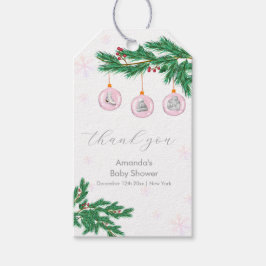 Etiquetas Para Regalos Pink Winter Clothesline Ornaments Baby Shower