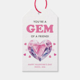 Etiquetas Para Regalos Pink You’re a Gem of a Friend Valentine Gift Tag