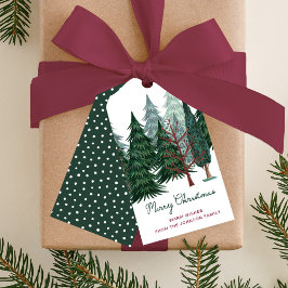 Etiquetas Para Regalos Pino de Navidad Rústico