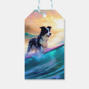 Etiquetas Para Regalos Pintado de surf en la playa de Collie