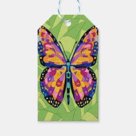 Etiquetas Para Regalos Pintura abstracta de mariposa