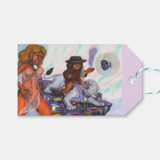 Etiquetas Para Regalos Pintura al acuarela Eros cabalga sobre la leona Au