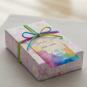 Etiquetas Para Regalos Pintura brillante salpicaduras gracias a favor