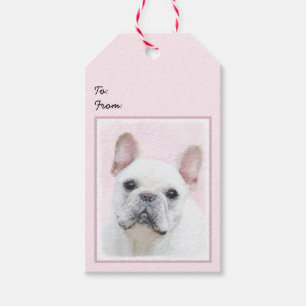 Etiquetas Para Regalos Pintura de Bulldog francés (crema/blanco) - Arte