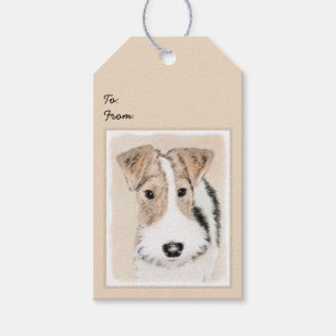 Etiquetas Para Regalos Pintura de hilo Fox Terrier - Arte de Perro Origin