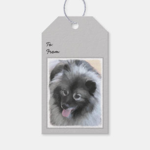 Etiquetas Para Regalos Pintura de Keeshond Bailey - Arte de perros origin
