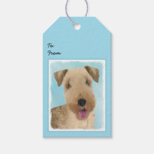 Etiquetas Para Regalos Pintura de Lakeland Terrier - Arte de Perro Origin