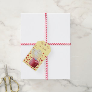 Etiquetas Para Regalos pintura de velas rojas con forma de corazón