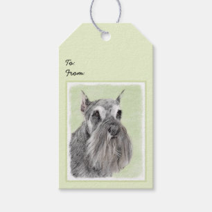 Etiquetas Para Regalos Pintura Schnauzer (gigante, estándar) - Arte de pe