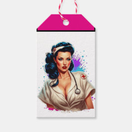 Etiquetas Para Regalos Pinup_ Nurse Badass