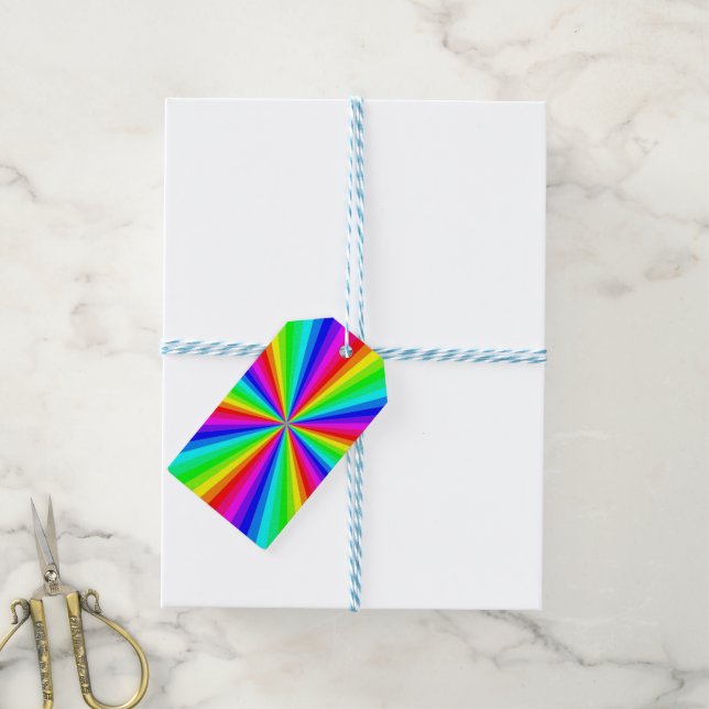 ETIQUETAS PARA REGALOS PINWHEEL RAINBOW (Con cuerda)