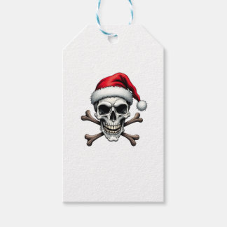 Etiquetas Para Regalos Pirate Christmas Skull & Crossbones Santa Hat. Got