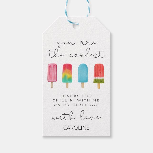 Etiquetas Para Regalos Piscina rosa Chilling Birthday Party Favor (Anverso)