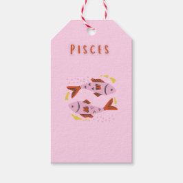 Etiquetas Para Regalos Piscis rosa, impresión de signo zodiacal, signo es