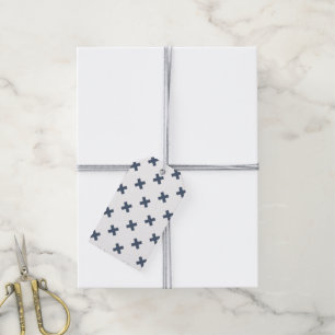 Etiquetas Para Regalos Pisos cruzados de color azul-gris sobre blanco