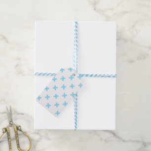 Etiquetas Para Regalos Pisos cruzados de color azul sobre blanco