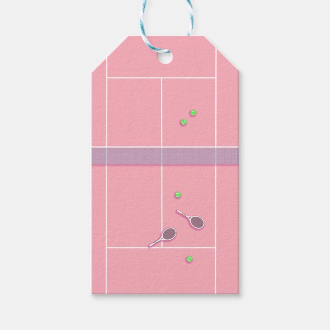 Etiquetas Para Regalos Pista de tenis rosa Jugador de tenis moderno Prepp (Anverso)