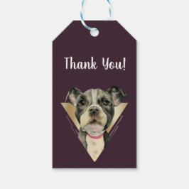 Etiquetas Para Regalos Pit Bull Puppy Dog Gold Gracias