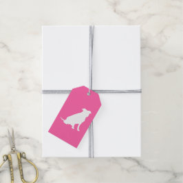 Etiquetas Para Regalos Pitbull, Chica rosado de Baby Shower Bulldog Pit