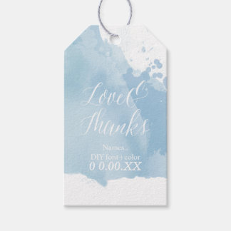 Etiquetas Para Regalos PixDezines Acuarela, Serenity Azul/Amor/Gracias