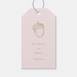 Etiquetas Para Regalos PixDezines Faux Rosa Gold Acorn/Pink DIY Bckgrad