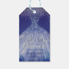 Etiquetas Para Regalos PixDezines Quinceanera Sparkle Gown, Blue Ombre
