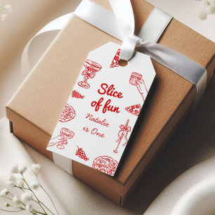 Etiquetas Para Regalos Pizza De Primera Mano Dibujada Por Escrito De Dive