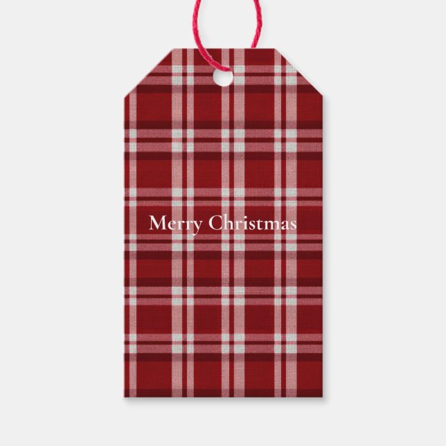 Etiquetas Para Regalos Placa blanca roja (Anverso)