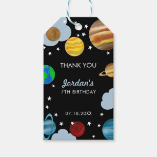 Etiquetas Para Regalos Plan de Cumpleaños de Planetas de Galaxias en el E