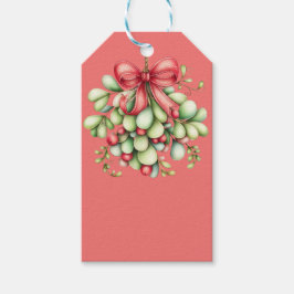 ETIQUETAS PARA REGALOS PLANTAS DE MUÉRDAGO ROJAS Y VERDES NAVIDEÑAS