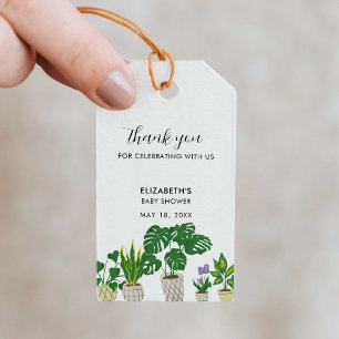 Etiquetas Para Regalos Plantas potentes Baby Shower Bloom Greenery Gracia