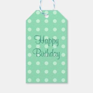 Etiquetas Para Regalos Plantilla de Feliz Cumpleaños Puntos Rústicos Verd