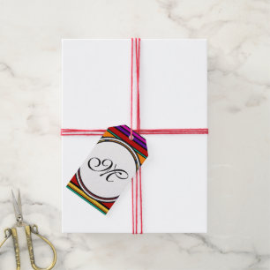 Etiquetas Para Regalos Plantilla: Personalizado tu texto, monograma y bac