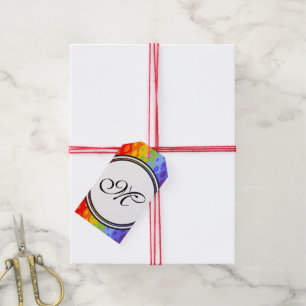 Etiquetas Para Regalos Plantilla: Personalizado tu texto, monograma y bac