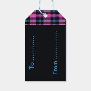 Etiquetas Para Regalos Platos Modernos De Color Rosa Y Azul (Texto De Esp