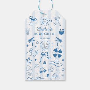 Etiquetas Para Regalos Playa Costera de Mano Derramada Verano Bachelorett